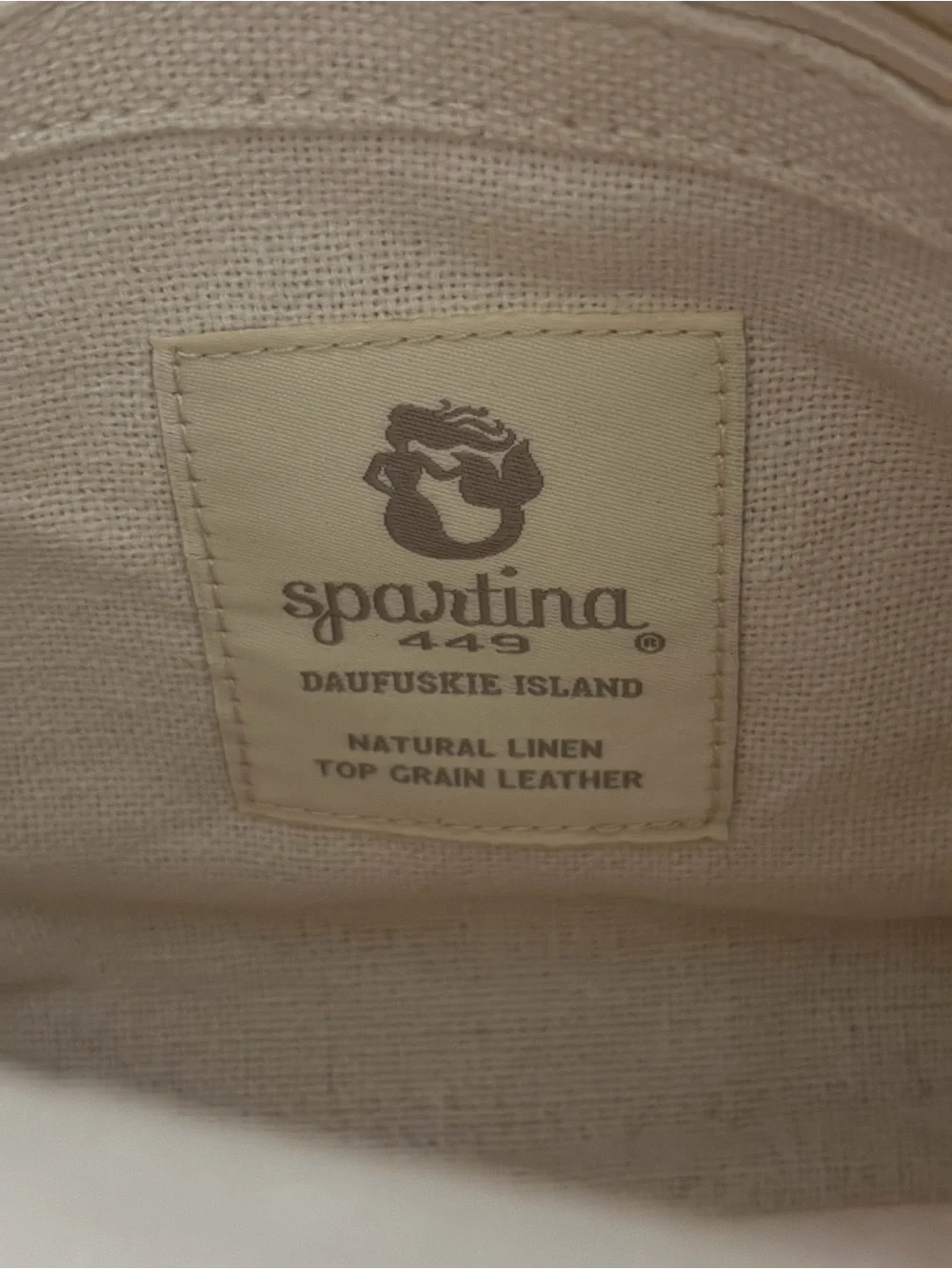 Spartina 449 Cream & Tan Patterned Woven Tote with Tassel